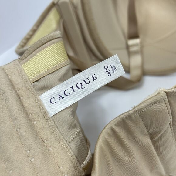 Cacique Lane Bryant Beige Tan Multi-Way Zoned Strapless Bra Size 44DD Underwire - Picture 6 of 12